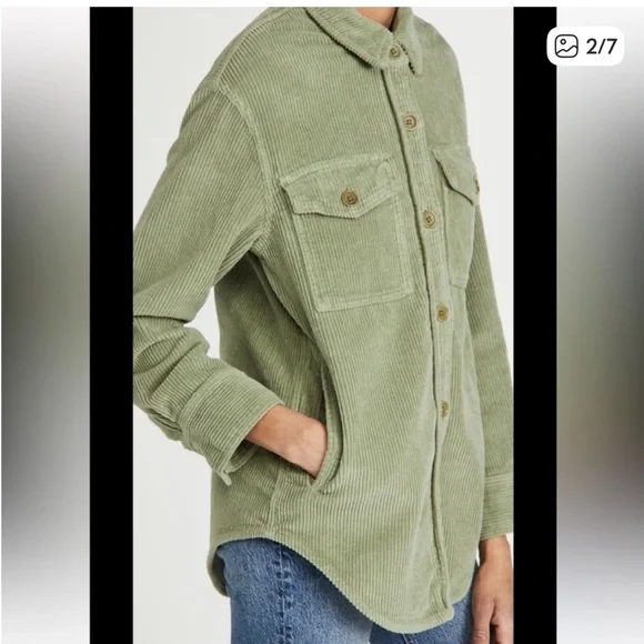 Reformation artichoke Green Corduroy Jacket size xs - Picture 4 of 8